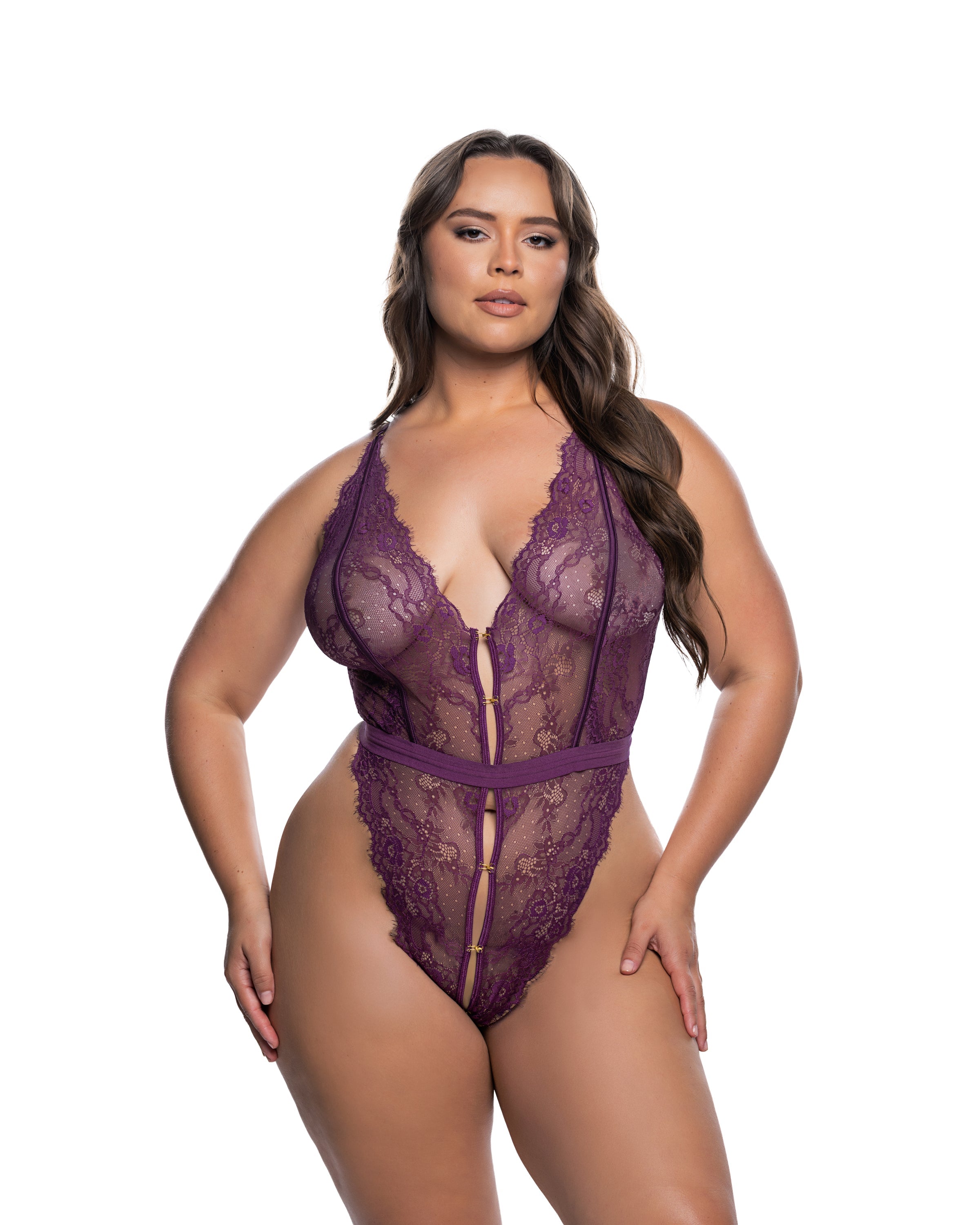 LI864 - Lace Fetish Teddy