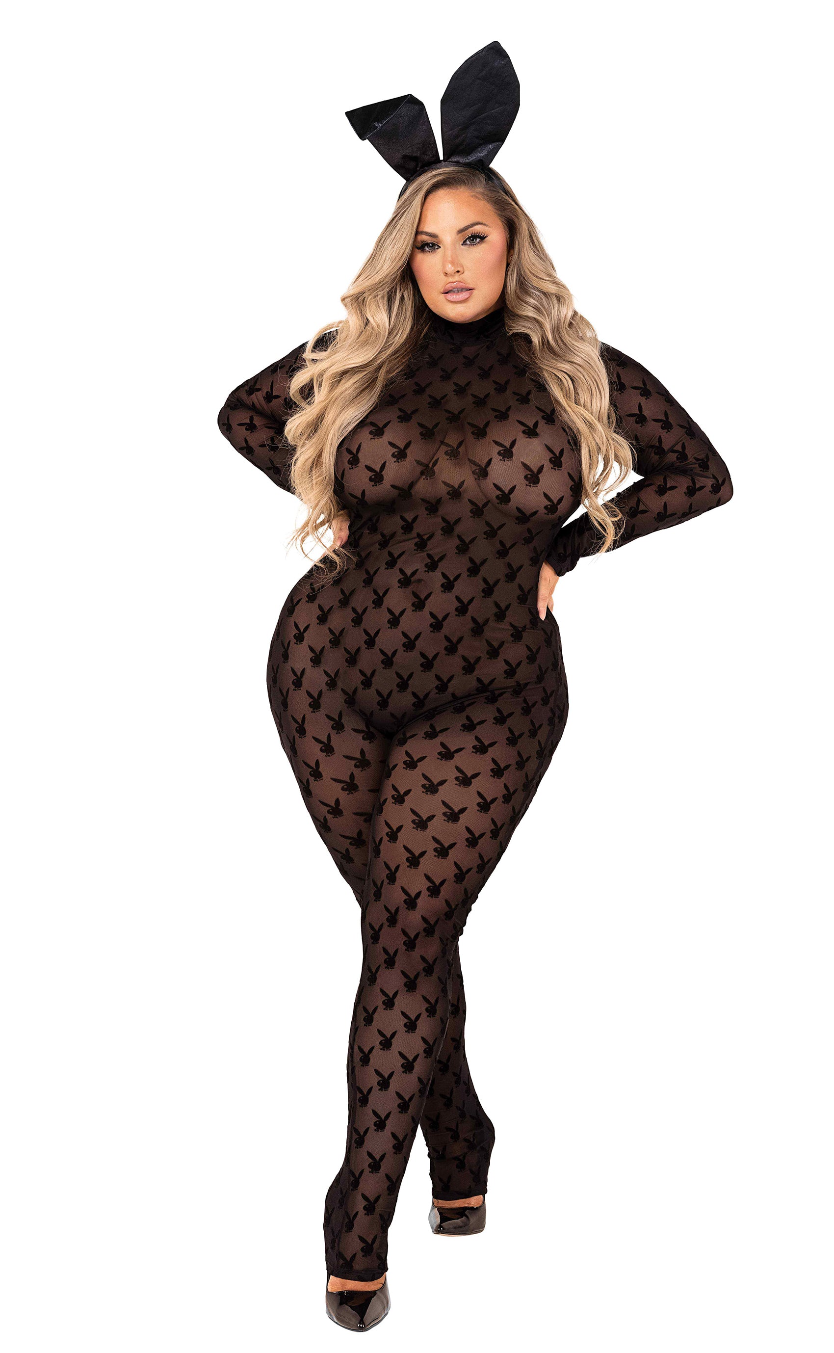 Playboy Sheer Bodysuit 2pc Set