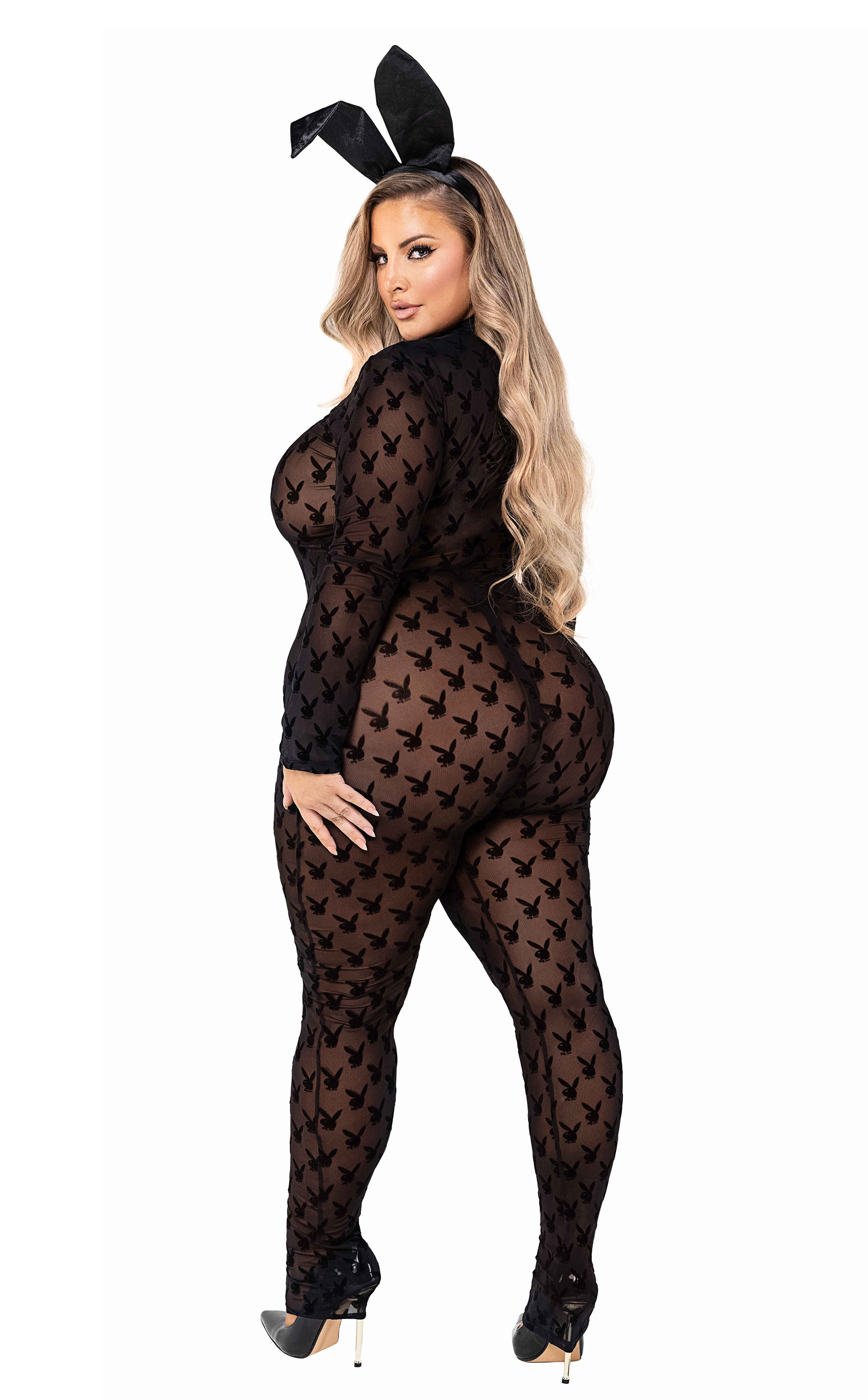 Playboy Sheer Bodysuit 2pc Set